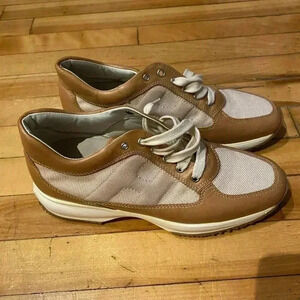 Hogan Women's Tan and White Sneakers